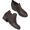 imagemysoft Womens Side Zipper Ankle Boots Low Stacked Heel Chunky Booties Comfortable Round Toe shoesCoffee Pu