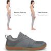 imagemysoft Womens Wide Toe Box Barefoot Shoes Zero Drop Minimalist Sneakers with Removable Insole for Bunions Walking ampamp TrainingDark GreyGum