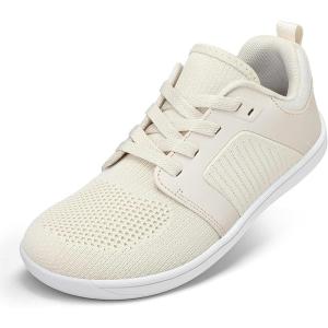 imagemysoft Womens Wide Toe Box Barefoot Shoes Zero Drop Minimalist Sneakers with Removable Insole for Bunions Walking ampamp TrainingBeige