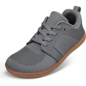 imagemysoft Womens Wide Toe Box Barefoot Shoes Zero Drop Minimalist Sneakers with Removable Insole for Bunions Walking ampamp TrainingDark GreyGum