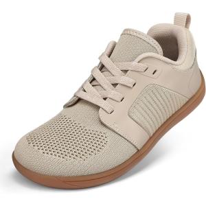 imagemysoft Womens Wide Toe Box Barefoot Shoes Zero Drop Minimalist Sneakers with Removable Insole for Bunions Walking ampamp TrainingKhakiGum
