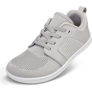 imagemysoft Womens Wide Toe Box Barefoot Shoes Zero Drop Minimalist Sneakers with Removable Insole for Bunions Walking ampamp TrainingLight Grey