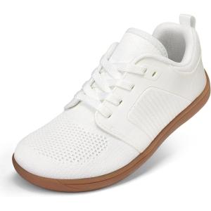 imagemysoft Womens Wide Toe Box Barefoot Shoes Zero Drop Minimalist Sneakers with Removable Insole for Bunions Walking ampamp TrainingWhiteGum