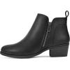 imagemysoft Womens Ankle Boots Low Chunky Heel Round Toe Casual Comfortable Short Booties with Side ZipperBlakc Pu