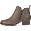 imagemysoft Womens Ankle Boots Low Chunky Heel Round Toe Casual Comfortable Short Booties with Side ZipperTaupe Pu