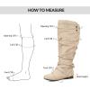 imagemysoft Womens Extra Wide Calf Boots Knee High Slouchy Flat Wide Width Tall Shoes Side ZippersBeige Extra Wide Calf