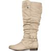 imagemysoft Womens Extra Wide Calf Boots Knee High Slouchy Flat Wide Width Tall Shoes Side ZippersBeige Extra Wide Calf