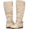 imagemysoft Womens Extra Wide Calf Boots Knee High Slouchy Flat Wide Width Tall Shoes Side ZippersBeige Wide Calf