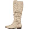 imagemysoft Womens Extra Wide Calf Boots Knee High Slouchy Flat Wide Width Tall Shoes Side ZippersBeige Wide Calf