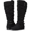 imagemysoft Womens Extra Wide Calf Boots Knee High Slouchy Flat Wide Width Tall Shoes Side ZippersBlack Wide Calf