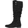 imagemysoft Womens Extra Wide Calf Boots Knee High Slouchy Flat Wide Width Tall Shoes Side ZippersBlack Wide Calf