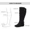 imagemysoft Womens Extra Wide Calf Boots Knee High Slouchy Flat Wide Width Tall Shoes Side ZippersBlack Wide Calf