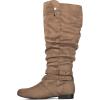 imagemysoft Womens Extra Wide Calf Boots Knee High Slouchy Flat Wide Width Tall Shoes Side ZippersBrown Extra Wide Calf