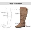 imagemysoft Womens Extra Wide Calf Boots Knee High Slouchy Flat Wide Width Tall Shoes Side ZippersBrown Extra Wide Calf