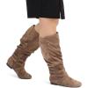 imagemysoft Womens Extra Wide Calf Boots Knee High Slouchy Flat Wide Width Tall Shoes Side ZippersBrown Wide Calf