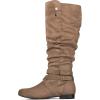 imagemysoft Womens Extra Wide Calf Boots Knee High Slouchy Flat Wide Width Tall Shoes Side ZippersBrown Wide Calf