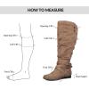 imagemysoft Womens Extra Wide Calf Boots Knee High Slouchy Flat Wide Width Tall Shoes Side ZippersBrown Wide Calf