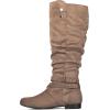 imagemysoft Womens Extra Wide Calf Boots Knee High Slouchy Flat Wide Width Tall Shoes Side ZippersBrown Wide Calf