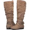 imagemysoft Womens Extra Wide Calf Boots Knee High Slouchy Flat Wide Width Tall Shoes Side ZippersBrown Wide Calf