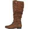 imagemysoft Womens Extra Wide Calf Boots Knee High Slouchy Flat Wide Width Tall Shoes Side ZippersDark Brown Extra Wide Calf