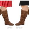 imagemysoft Womens Extra Wide Calf Boots Knee High Slouchy Flat Wide Width Tall Shoes Side ZippersDark Brown Extra Wide Calf
