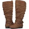 imagemysoft Womens Extra Wide Calf Boots Knee High Slouchy Flat Wide Width Tall Shoes Side ZippersDark Brown Extra Wide Calf