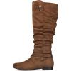 imagemysoft Womens Extra Wide Calf Boots Knee High Slouchy Flat Wide Width Tall Shoes Side ZippersDark Brown Wide Calf