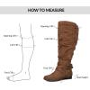 imagemysoft Womens Extra Wide Calf Boots Knee High Slouchy Flat Wide Width Tall Shoes Side ZippersDark Brown Wide Calf