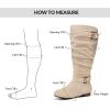 imagemysoft Womens Wide CalfExtra Wide Calf Knee High Boots Slouchy Flat Tall Boots with Side ZipperBeige Extra Wide Calf