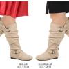 imagemysoft Womens Wide CalfExtra Wide Calf Knee High Boots Slouchy Flat Tall Boots with Side ZipperBeige Extra Wide Calf