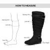 imagemysoft Womens Wide CalfExtra Wide Calf Knee High Boots Slouchy Flat Tall Boots with Side ZipperBlack Extra Wide Calf