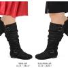 imagemysoft Womens Wide CalfExtra Wide Calf Knee High Boots Slouchy Flat Tall Boots with Side ZipperBlack Extra Wide Calf