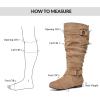 imagemysoft Womens Wide CalfExtra Wide Calf Knee High Boots Slouchy Flat Tall Boots with Side ZipperTan Extra Wide Calf
