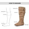 imagemysoft Womens Wide CalfExtra Wide Calf Knee High Boots Slouchy Flat Tall Boots with Side ZipperTan Wide Calf