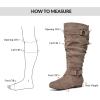 imagemysoft Womens Wide CalfExtra Wide Calf Knee High Boots Slouchy Flat Tall Boots with Side ZipperTaupe Extra Wide Calf