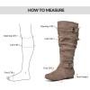 imagemysoft Womens Wide CalfExtra Wide Calf Knee High Boots Slouchy Flat Tall Boots with Side ZipperTaupe Wide Calf