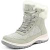 imagemysoft Womens Snow Boots Waterproof Insulated Warm LaceUp Winter Booties for OutdoorBeige