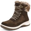 imagemysoft Womens Snow Boots Waterproof Insulated Warm LaceUp Winter Booties for OutdoorDark Brown