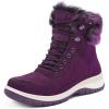 imagemysoft Womens Snow Boots Waterproof Insulated Warm LaceUp Winter Booties for OutdoorPurple