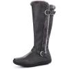 imagemysoft Womens Winter Knee High Boots Faux Fur Lined Zipper Tall Flat BootsGrey