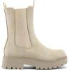 imagemysoft Womens Chelsea Boots Mid Calf Lug Sole Platform Chunky Heel Slip On Combat Fall Ankle BootiesBeige
