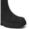 imagemysoft Womens Chelsea Boots Mid Calf Lug Sole Platform Chunky Heel Slip On Combat Fall Ankle BootiesBlack Nubuck