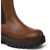 imagemysoft Womens Chelsea Boots Mid Calf Lug Sole Platform Chunky Heel Slip On Combat Fall Ankle BootiesBrown