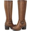 imagemysoft Womens Knee High Boots Chunky Block Heels with Side Zipper and Stretchy Elastic PanelsTan