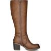 imagemysoft Womens Knee High Boots Chunky Block Heels with Side Zipper and Stretchy Elastic PanelsTan