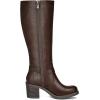 imagemysoft Womens Knee High Boots Chunky Block Heels with Side Zipper and Stretchy Elastic PanelsVintage Brown