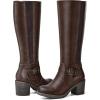 imagemysoft Womens Knee High Boots Chunky Block Heels with Side Zipper and Stretchy Elastic PanelsVintage Brown