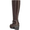imagemysoft Womens Knee High Boots Chunky Block Heels with Side Zipper and Stretchy Elastic PanelsVintage Brown