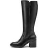 imagemysoft Womens Knee High Boots Square Toe Chunky Block Stacked Heel Tall Boots with Side ZipperBlack