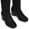 imagemysoft Womens Knee High Boots Square Toe Chunky Block Stacked Heel Tall Boots with Side ZipperBlack Suede
